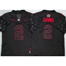 Men's Ohio State Buckeyes #2 Caleb Downs Limited Black Stranger Things Stuck In The Upside Down Football Jersey