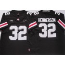 Men's Ohio State Buckeyes #32 TreVeyon Henderson Limited Black White College Football Jersey
