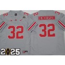 Men's Ohio State Buckeyes #32 TreVeyon Henderson Limited Gray 2025 Finals College Football Jersey