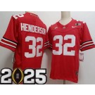 Men's Ohio State Buckeyes #32 TreVeyon Henderson Limited Red 2025 Finals College Football Jersey