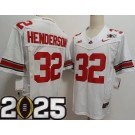 Men's Ohio State Buckeyes #32 TreVeyon Henderson Limited White 2025 Finals College Football Jersey