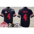Men's Ohio State Buckeyes #4 Jeremiah Smith Black 2025 National Champions College Football Jersey