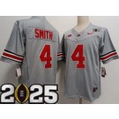 Men's Ohio State Buckeyes #4 Jeremiah Smith Gray 2025 Finals College Football Jersey