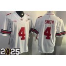 Men's Ohio State Buckeyes #4 Jeremiah Smith White 2025 Finals College Football Jersey