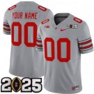 Men's Ohio State Buckeyes Customized Limited Gray 2025 Finals FUSE College Football Jersey