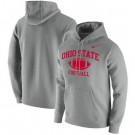 Men's Ohio State Buckeyes Heathered Gray Retro Football Club Fleece Pullover Hoodie