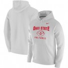 Men's Ohio State Buckeyes White Football Oopty Oop Club Fleece Pullover Hoodie