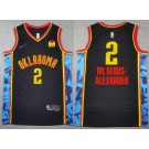 Men's Oklahoma City Thunder #2 Shai Gilgeous Alexander Black 2024 City Sponsor Swingman Jersey