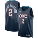 Men's Oklahoma City Thunder #2 Shai Gilgeous Alexander Navy 2025 City Heat Press Jersey