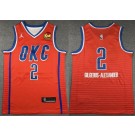 Men's Oklahoma City Thunder #2 Shai Gilgeous Alexander Orange Statement Icon Sponsor Swingman Jersey