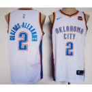 Men's Oklahoma City Thunder #2 Shai Gilgeous Alexander White Icon Sponsor Swingman Jersey