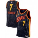 Men's Oklahoma City Thunder #7 Chet Holmgre Black 2023 City Icon Heat Press Jersey