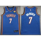 Men's Oklahoma City Thunder #7 Chet Holmgren Blue Icon Sponsor Swingman Jersey