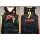 Men's Oklahoma City Thunder #7 Chet Holmgren Navy 2023 City Icon Sponsor Swingman Jersey