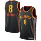 Men's Oklahoma City Thunder #8 Jalen Williams Black 2024 City Heat Press Jersey