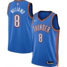 Men's Oklahoma City Thunder #8 Jalen Williams Blue Icon Heat Press Jersey