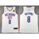 Men's Oklahoma City Thunder #8 Jalen Williams White Icon Sponsor Swingman Jersey