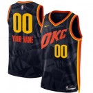 Men's Oklahoma City Thunder Custom Black 2023 City Icon Heat Press Jersey