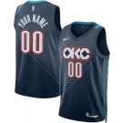 Men's Oklahoma City Thunder Custom Navy 2025 City Heat Press Jersey