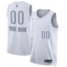 Men's Oklahoma City Thunder Custom White City Diamond 75th Icon Hot Press Jersey