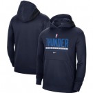 Men's Oklahoma City Thunder Navy Spotlight On Court Practice Performance Pullover Hoodie