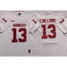 Men's Oklahoma Sooners #13 Caleb Williams White College Football Jersey