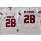 Men's Oklahoma Sooners #28 Adrian Peterson White College Football Jersey
