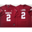Men's Oklahoma Sooners #2 CeeDee Lamb Red College Football Jersey