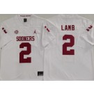 Men's Oklahoma Sooners #2 CeeDee Lamb White College Football Jersey