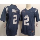 Men's Ole Miss Rebels #2 Jaxson Dart Navy College Football Jersey