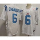 Men's Ole Miss Rebels #6 Trinidad Chambliss White College Football Jersey