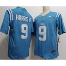 Men's Ole Miss Rebels #9 Tre Harris III Light Blue FUSE College Football Jersey