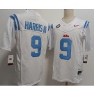 Men's Ole Miss Rebels #9 Tre Harris III White FUSE College Football Jersey