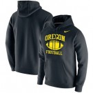 Men's Oregon Ducks Black Retro Football Club Fleece Pullover Hoodie