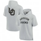 Men's Oregon Ducks Gray Super Soft Fleece Short Sleeve Hoodie