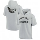 Men's Oregon State Beavers Gray Super Soft Fleece Short Sleeve Hoodie