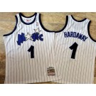 Men's Orlando Magic #1 Penny Hardaway White 1993 Throwback Authentic Jersey