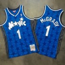 Men's Orlando Magic #1 Tracy McGrady Blue Star 2000 Throwback Authentic Jersey