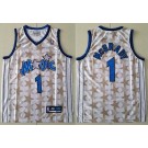 Men's Orlando Magic #1 Tracy McGrady White Star Reebok Throwback Swingman Jersey