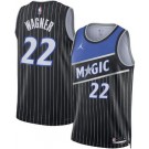 Men's Orlando Magic #22 Franz Wagner Black Statement Heat Press Jersey