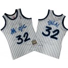 Men's Orlando Magic #32 Shaquille O'Neal White 1993 Throwback Swingman Jersey