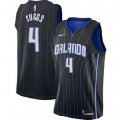 Men's Orlando Magic #4 Jalen Suggs Black Icon Heat Press Jersey