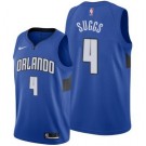 Men's Orlando Magic #4 Jalen Suggs Blue Statement Icon Hot Press Jersey