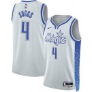 Men's Orlando Magic #4 Jalen Suggs White 2025 City Heat Press Jersey
