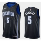 Men's Orlando Magic #5 Paolo Banchero Black Icon Heat Press Jersey