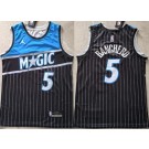 Men's Orlando Magic #5 Paolo Banchero Black Statement Swingman Jersey