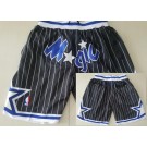 Men's Orlando Magic Black Stripes Just Don Throwback Swingman Shorts