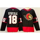 Men's Ottawa Senators #18 Tim Stutzle Black Authentic Jersey