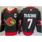 Men's Ottawa Senators #7 Brady Tkachuk Black Authentic Jersey