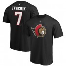 Men's Ottawa Senators #7 Brady Tkachuk Red Black Printed T Shirt 112584